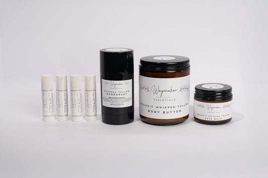 Collection of skincare products on a white background - Organic Tallow Bundle
